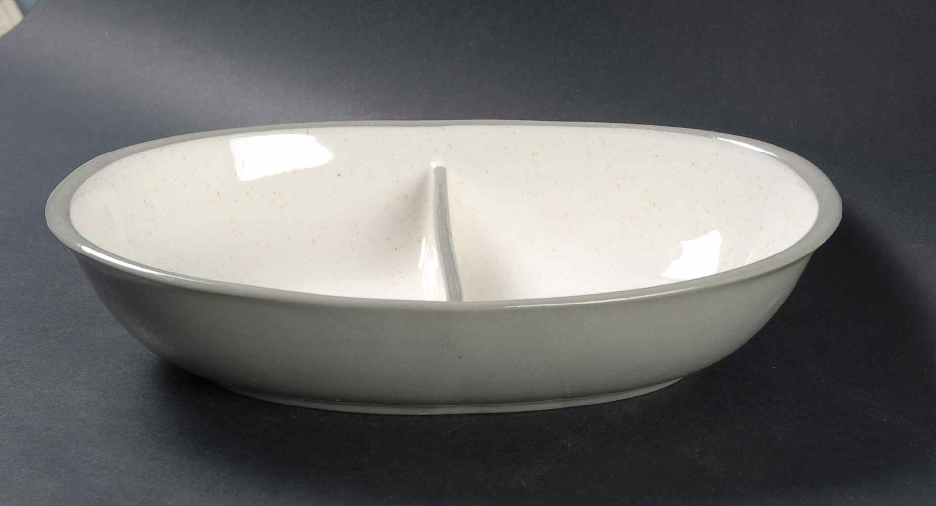 Seafare 10" Oval Divided Vegetable Bowl by Harker-1