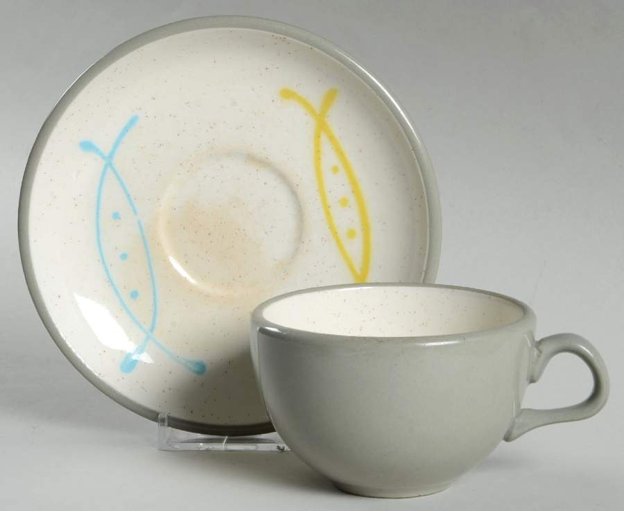 Seafare Flat Cup & Saucer Set by Harker-1