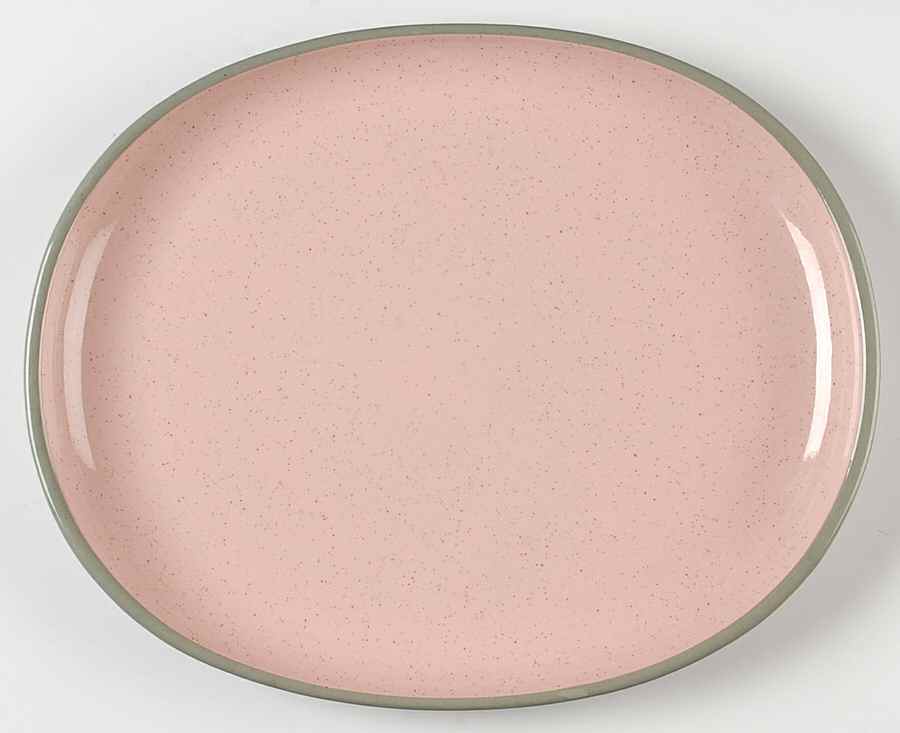 Shell Pink 13" Oval Serving Platter by Harker-1