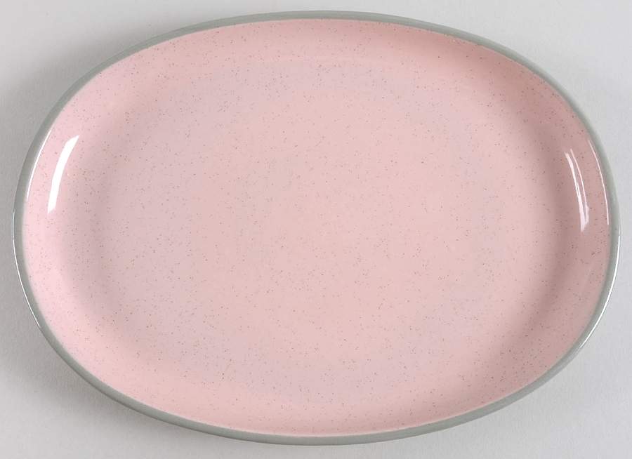 Shell Pink 11" Oval Serving Platter by Harker-1