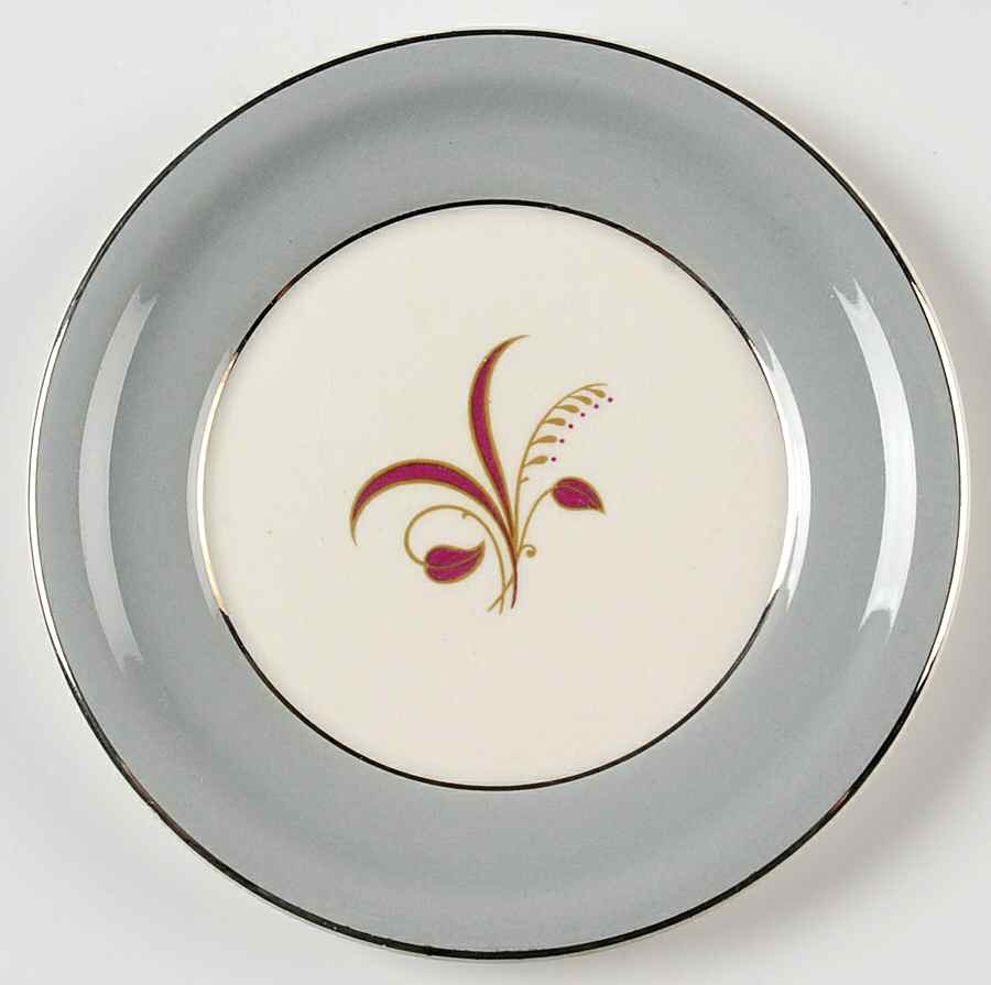 Slender Leaf Gray Bread & Butter Plate by Harker-1