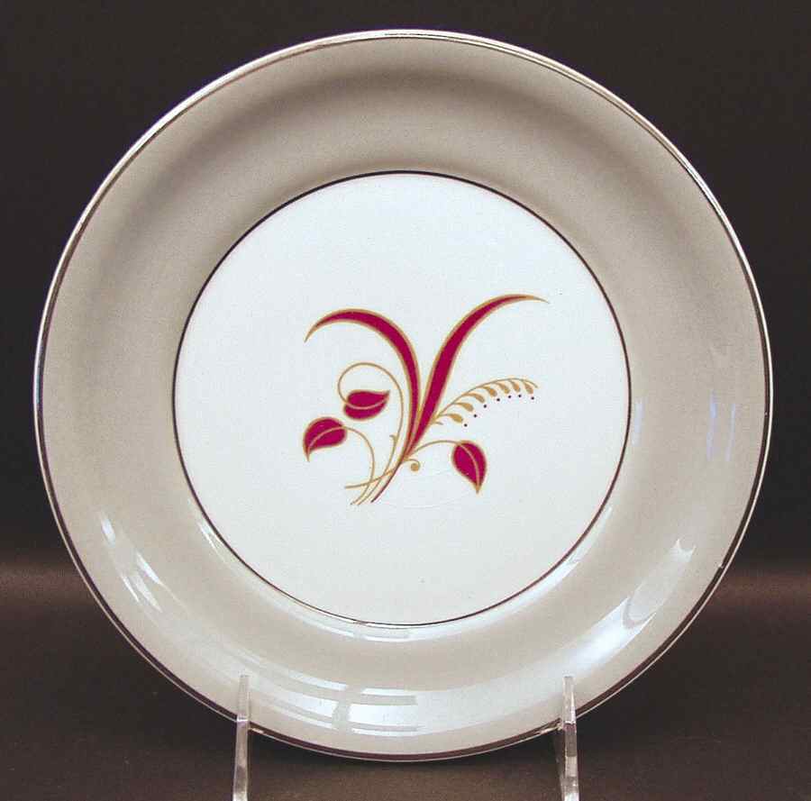Slender Leaf Gray Salad Plate by Harker-1