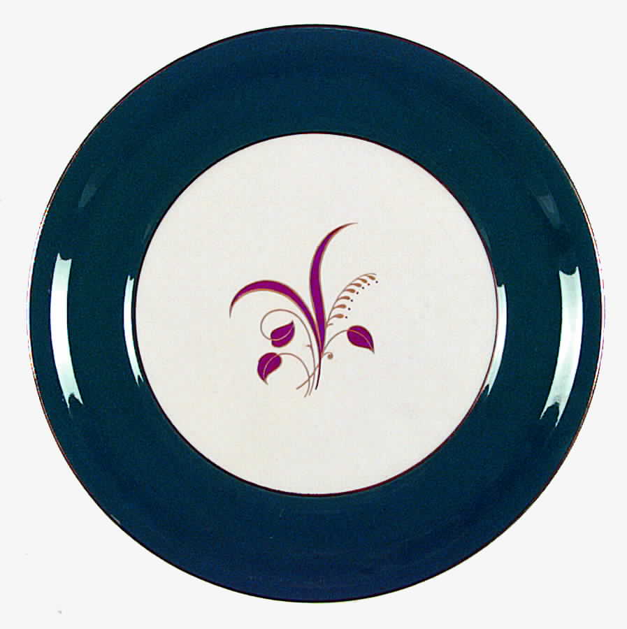 Slender Leaf Teal Dinner Plate by Harker-1
