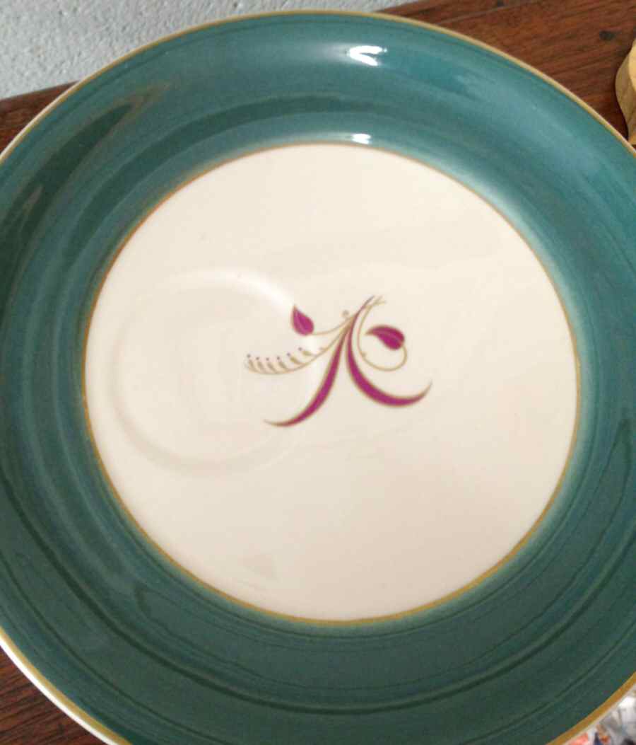 Slender Leaf Teal Snack Plate by Harker-1