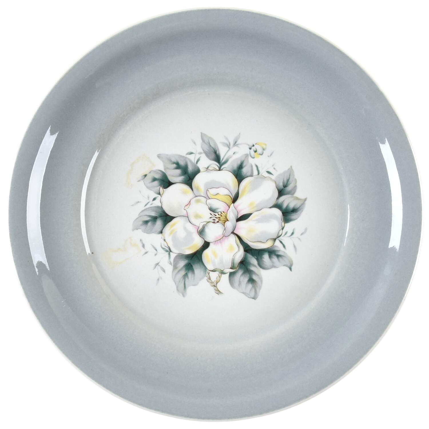 Springtime (Gray Rim) Salad Plate by Harker-1