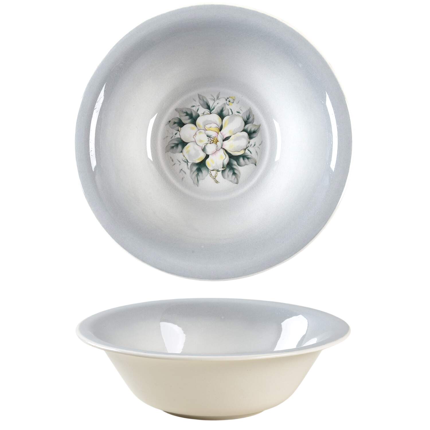 Springtime (Gray Rim) 8" Round Vegetable Bowl by Harker-1