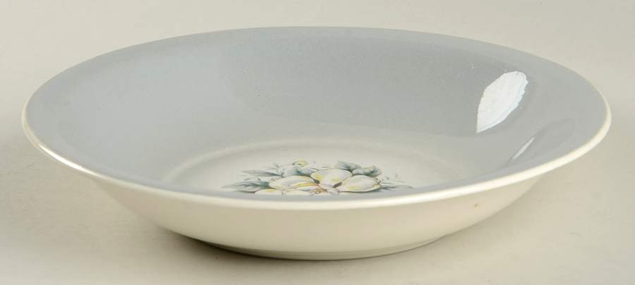 Springtime (Gray Rim) Coupe Soup Bowl by Harker-1