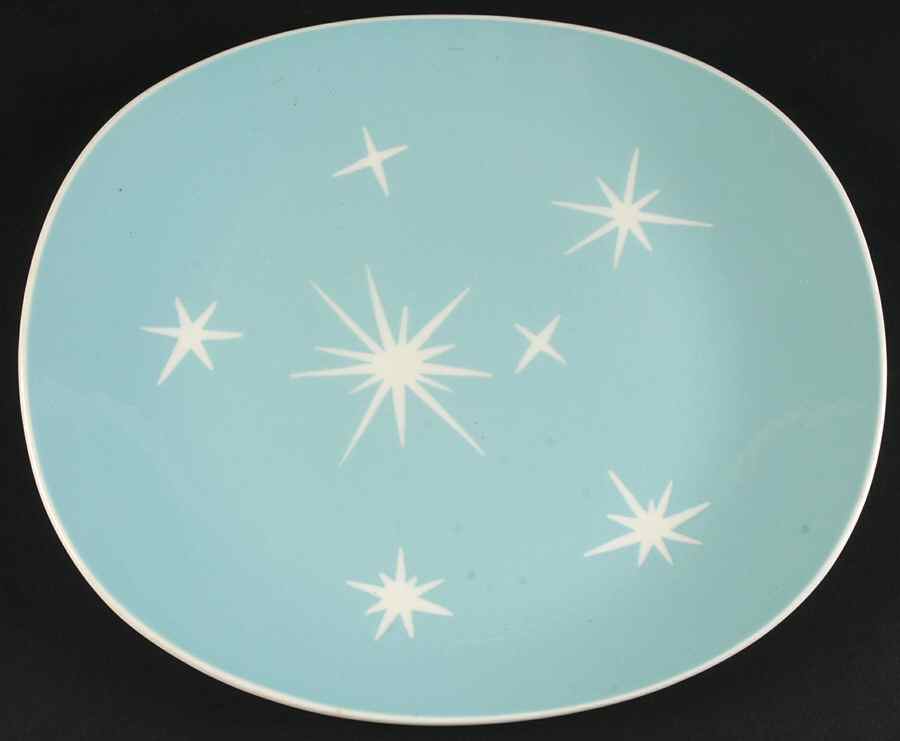 Star Lite Sky Blue 11" Oval Serving Platter by Harker-1
