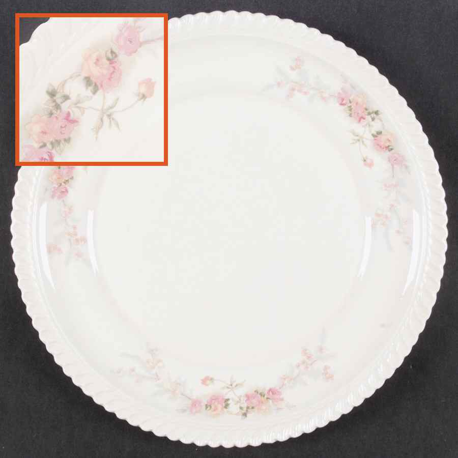 Sweetheart Rose (Royal Gadroon) Dinner Plate by Harker-1