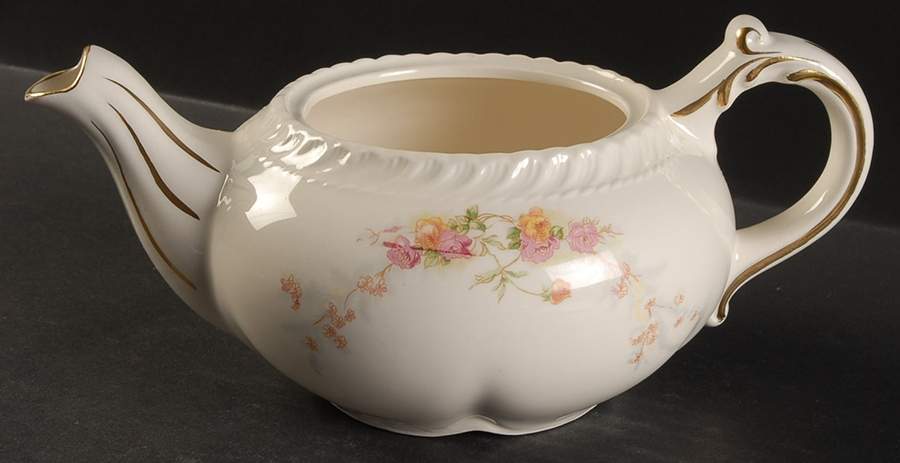 Sweetheart Rose (Royal Gadroon) Teapot No Lid by Harker-1