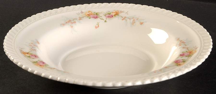 Sweetheart Rose (Royal Gadroon) Rim Soup Bowl by Harker-1