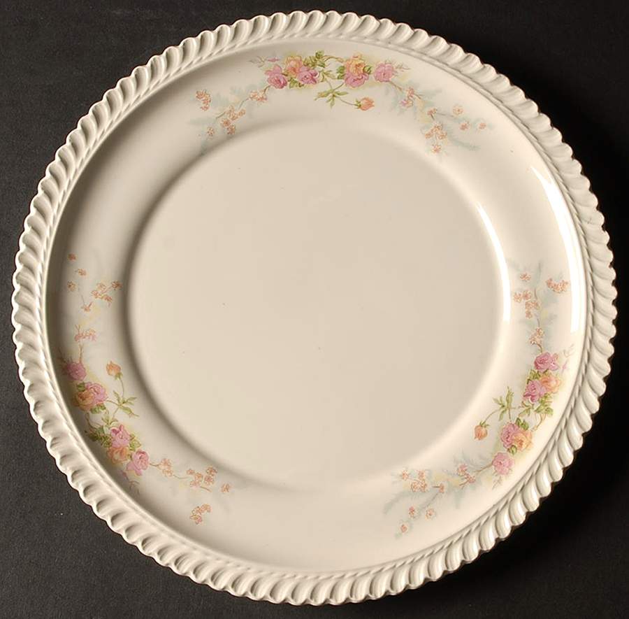 Sweetheart Rose (Royal Gadroon) Dinner Plate by Harker-1