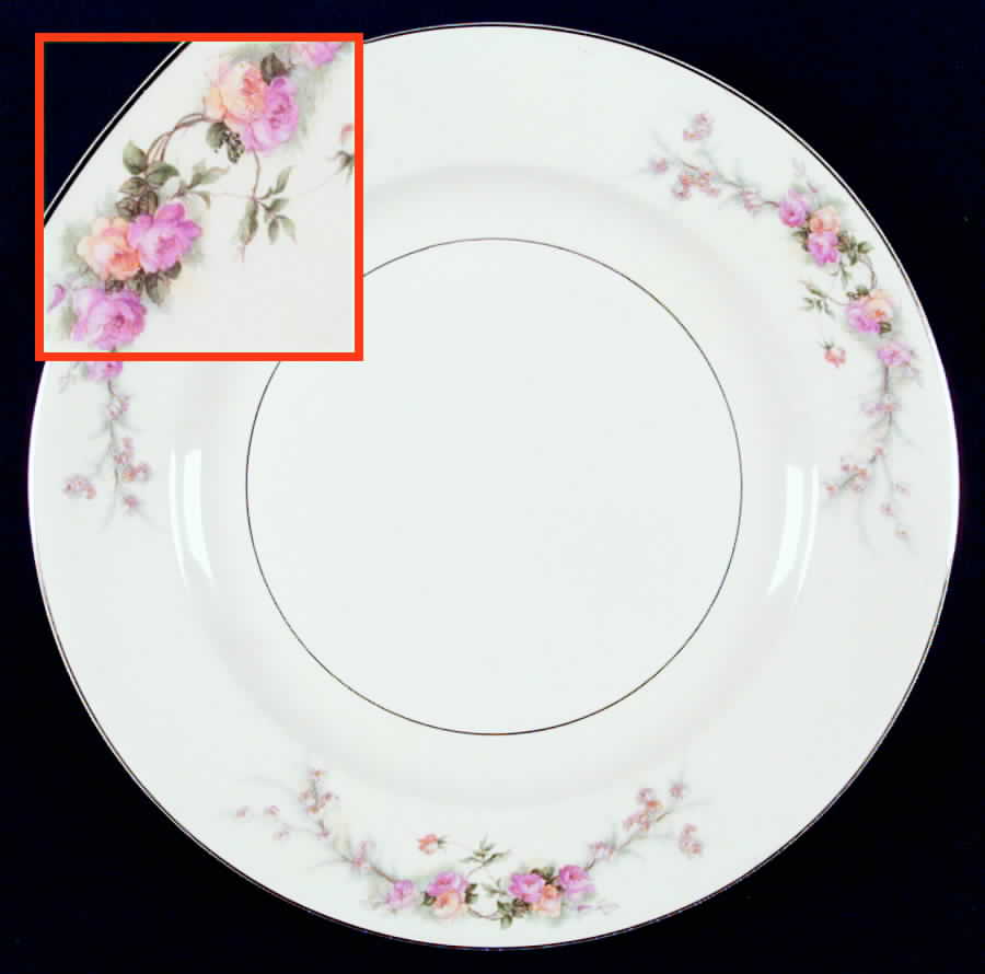 Sweetheart Rose (Tan Verge) Dinner Plate by Harker-1