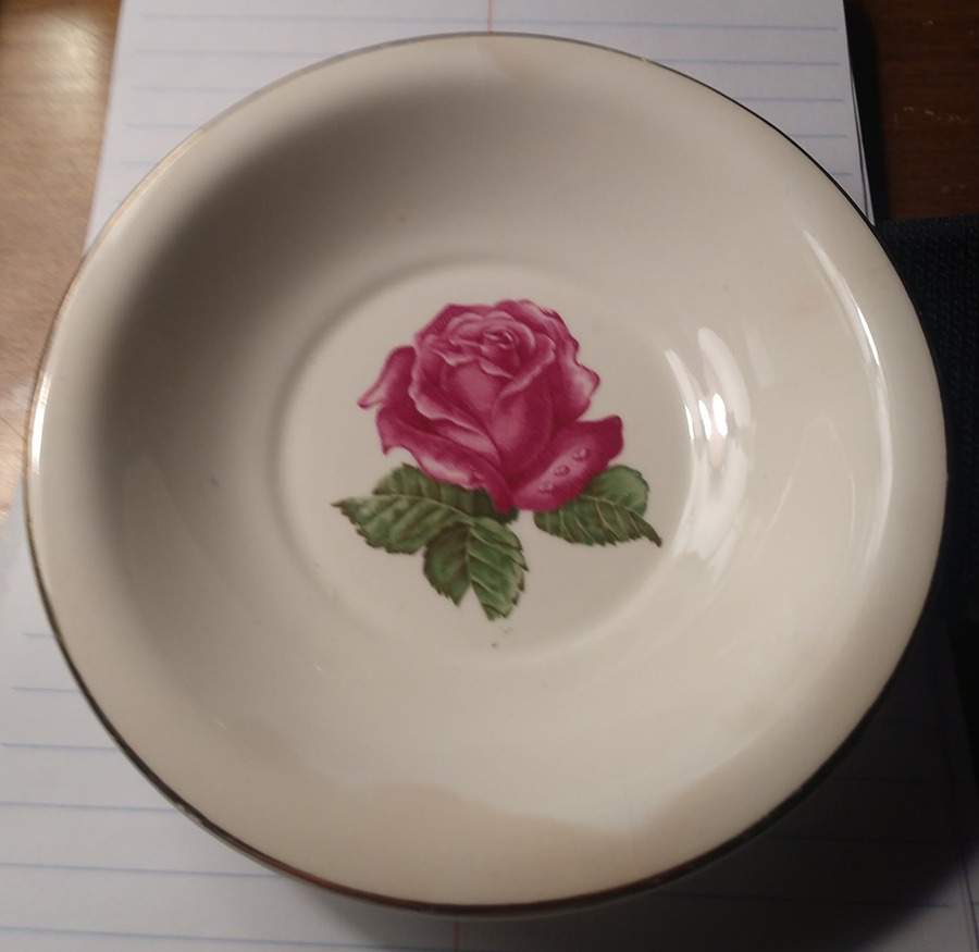 Teal Rose Saucer by Harker-1