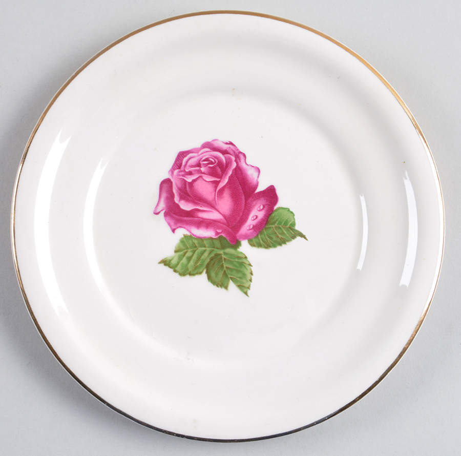 Teal Rose Bread & Butter Plate by Harker-1
