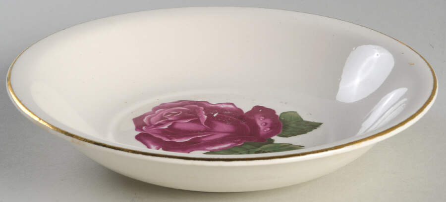 Teal Rose Coupe Soup Bowl by Harker-1