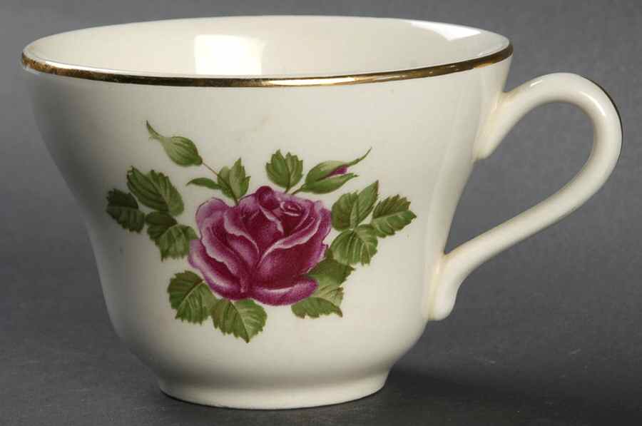 Teal Rose Flat Cup by Harker-1