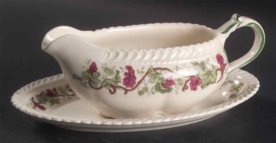 Vintage Gravy Boat & Underplate/Relish by Harker-1