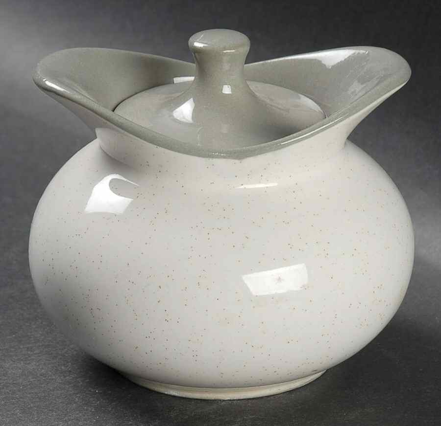 White Cap Sugar Bowl & Lid by Harker-1