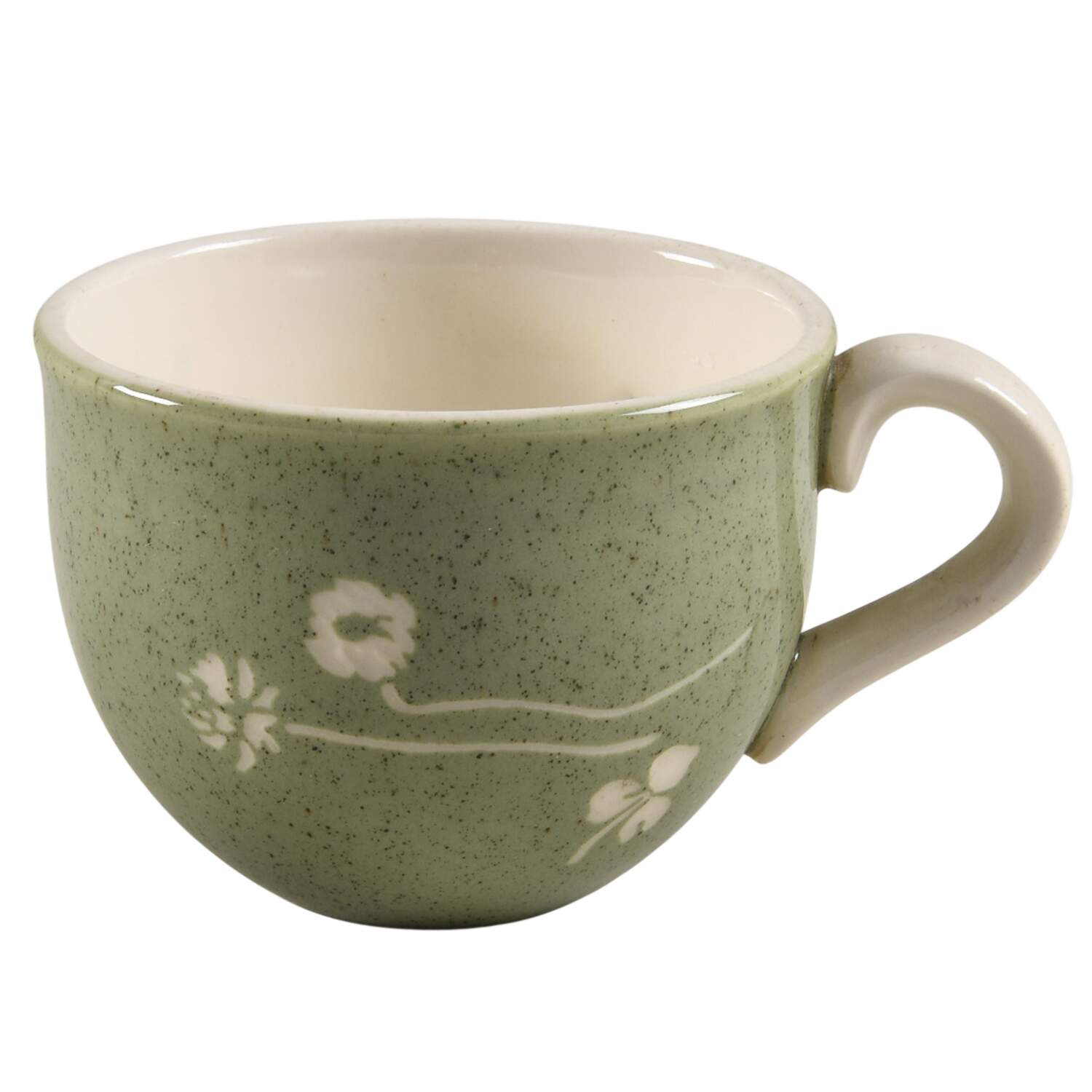 White Clover Meadow Green Flat Cup by Harker-1