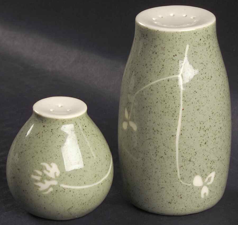 White Clover Meadow Green Salt & Pepper Set by Harker-1