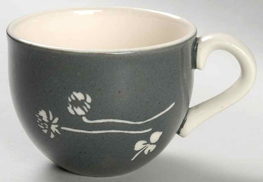 White Clover Charcoal Gray Flat Cup by Harker-1