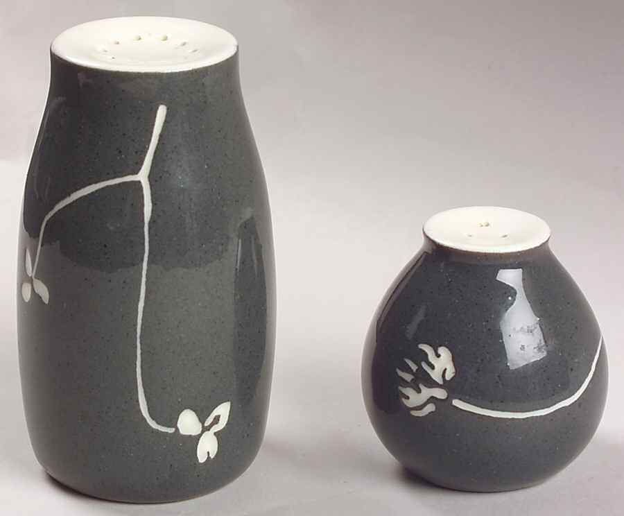 White Clover Charcoal Gray Salt & Pepper Set by Harker-1