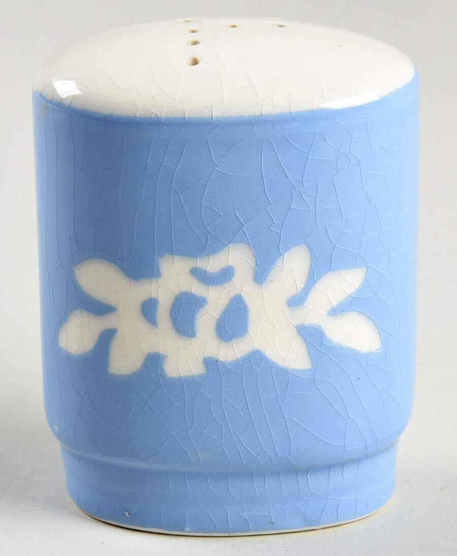 White Rose Blue Pepper Shaker by Harker-1