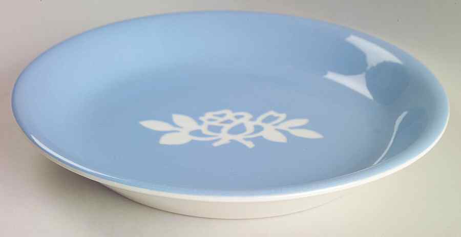 White Rose Blue 10" Pie Baking Plate by Harker-1