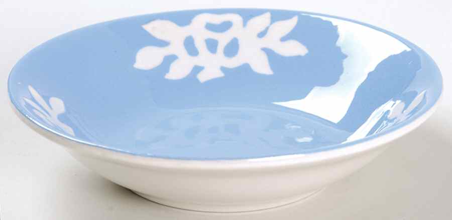 White Rose Blue Fruit/Dessert (Sauce) Bowl by Harker-1
