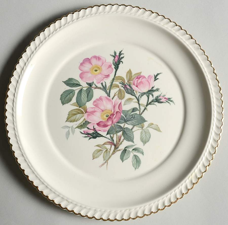 Wild Rose (Royal Gadroon) Luncheon Plate by Harker-1
