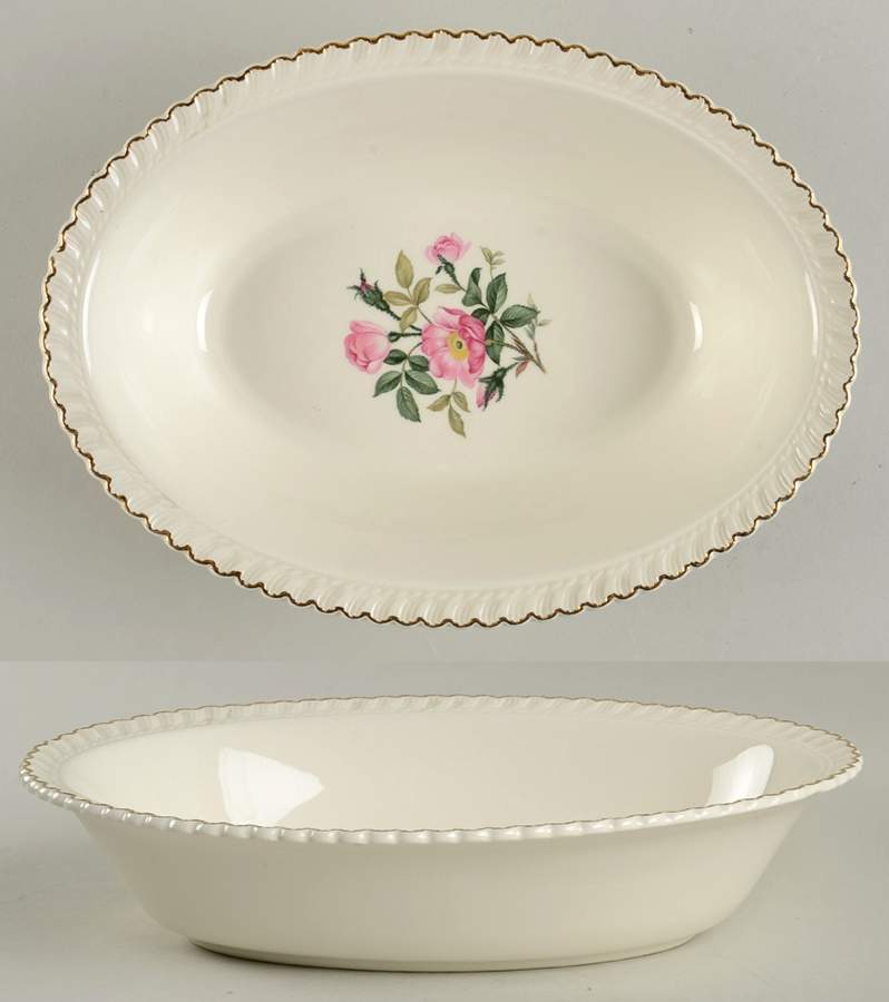 Wild Rose (Royal Gadroon) 9" Oval Vegetable Bowl by Harker-1