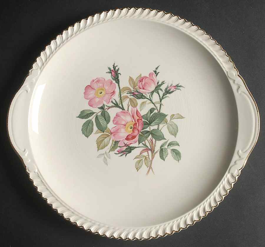 Wild Rose (Royal Gadroon) Handled Cake Plate by Harker-1