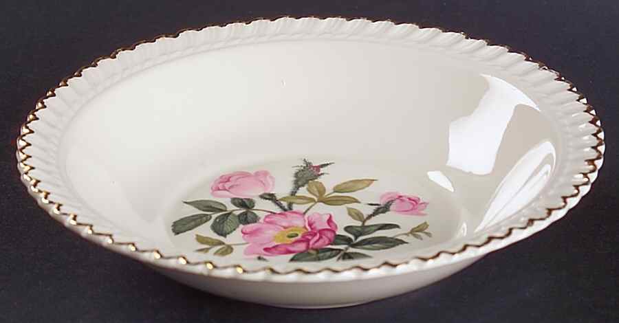 Wild Rose (Royal Gadroon) Rim Fruit/Dessert (Sauce) Bowl by Harker-1