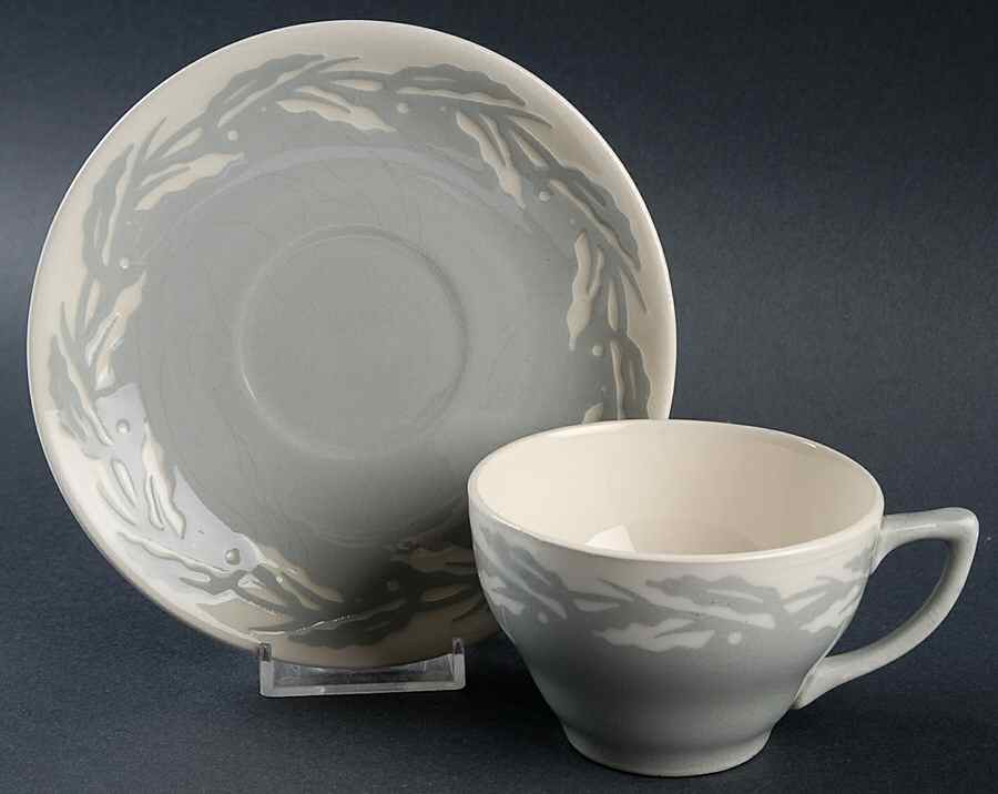 Wild Rice (Intaglio) Flat Cup & Saucer Set by Harker-1