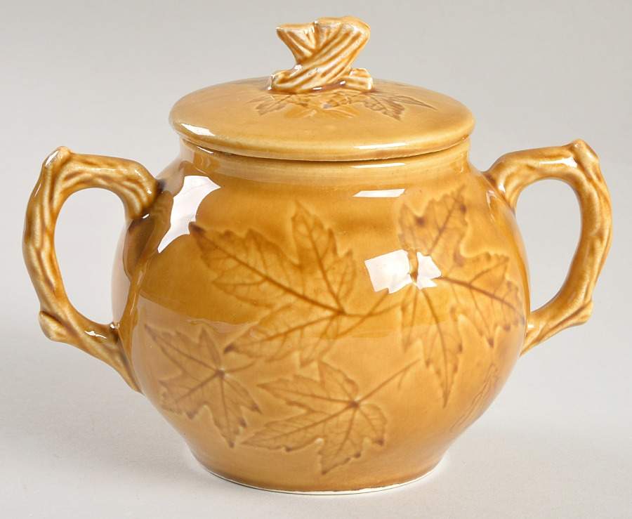 Woodsong Honey Brown Sugar Bowl & Lid by Harker-1