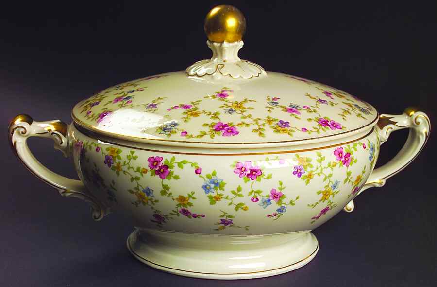 Arcadia (Gold Trim) Round Covered Vegetable by Heinrich - H&C-1
