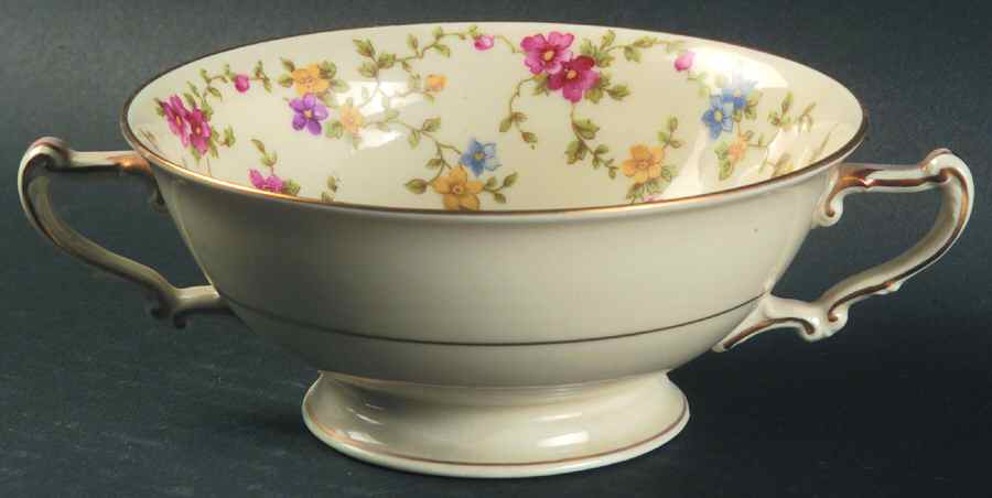 Arcadia (Gold Trim) Footed Cream Soup Bowl by Heinrich - H&C-1