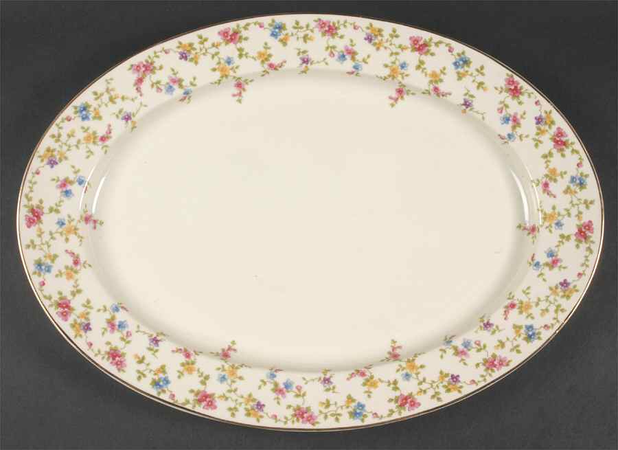 Arcadia (Gold Trim) 16" Oval Serving Platter by Heinrich - H&C-1