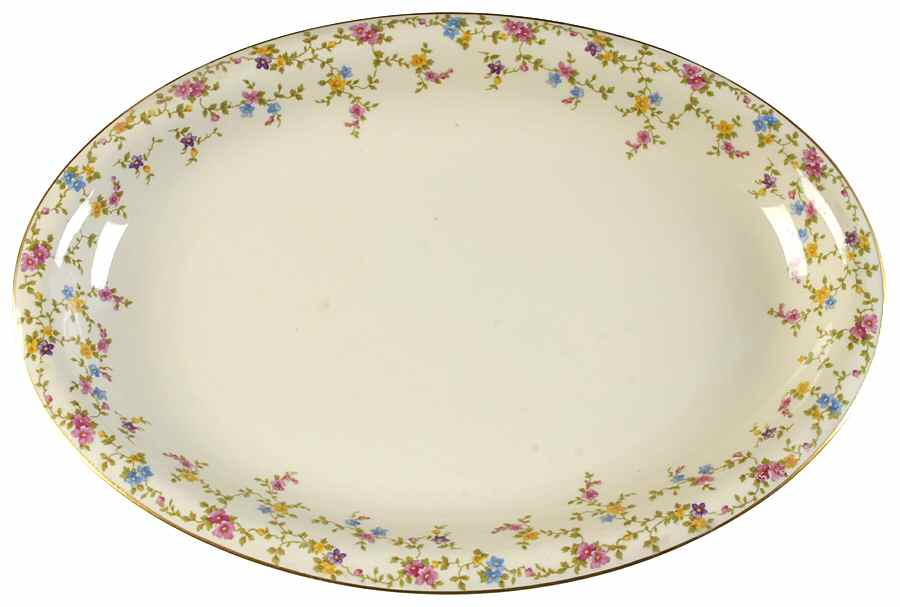 Arcadia (Gold Trim) 16" Oval Serving Platter by Heinrich - H&C-1