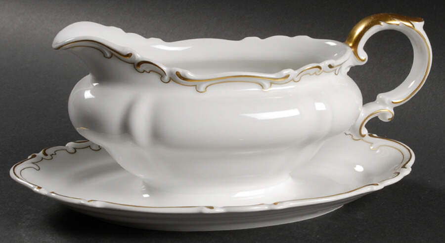Baroque Gravy Boat with Attached Underplate by Heinrich - H&C-1