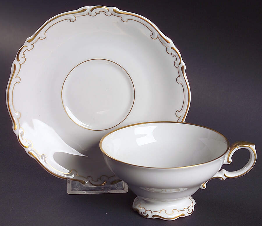 Baroque Footed Cup & Saucer Set by Heinrich - H&C-1