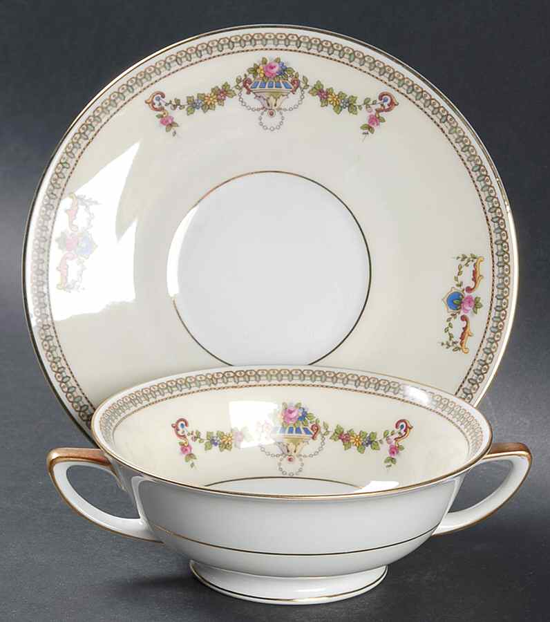 Beverly Footed Cream Soup Bowl & Saucer Set by Heinrich - H&C-1