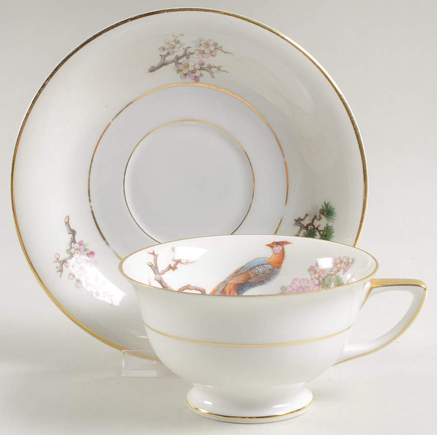Bird of Paradise Footed Cup & Saucer Set by Heinrich - H&C-1