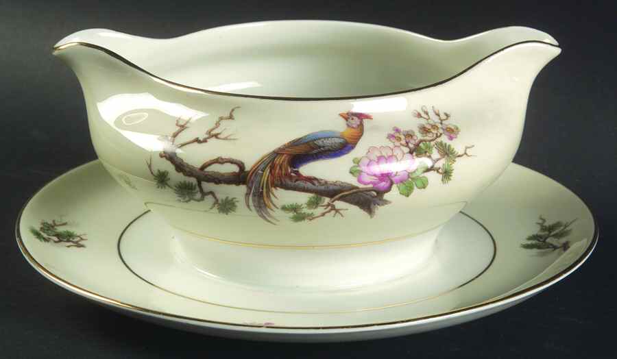 Bird of Paradise Gravy Boat with Attached Underplate by Heinrich - H&C-1
