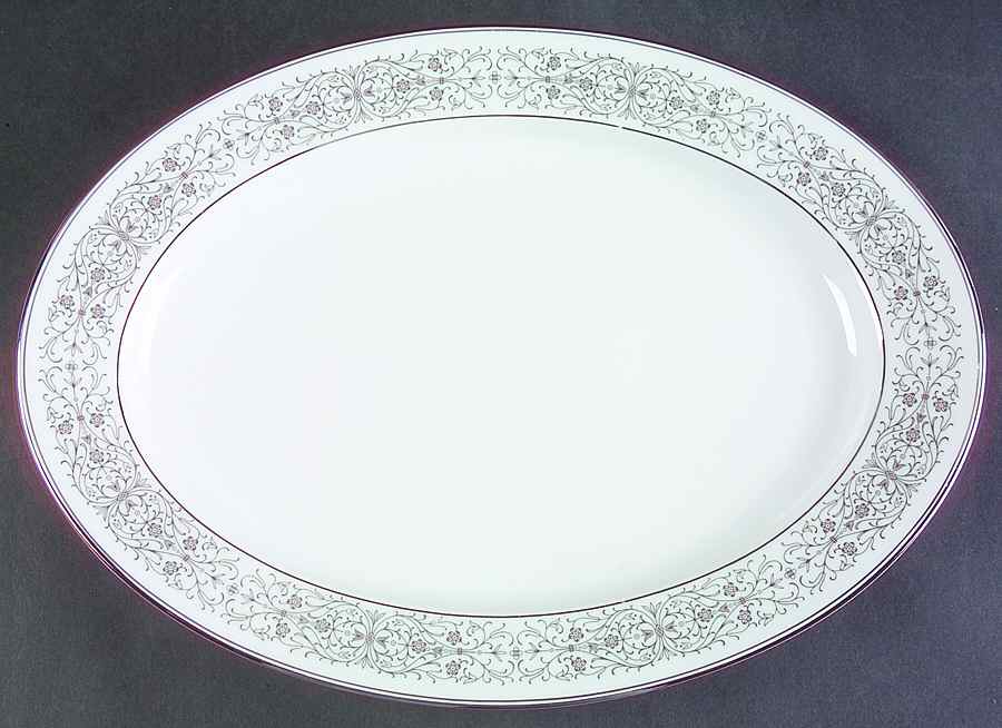Black Lace 14" Oval Serving Platter by Heinrich - H&C-1
