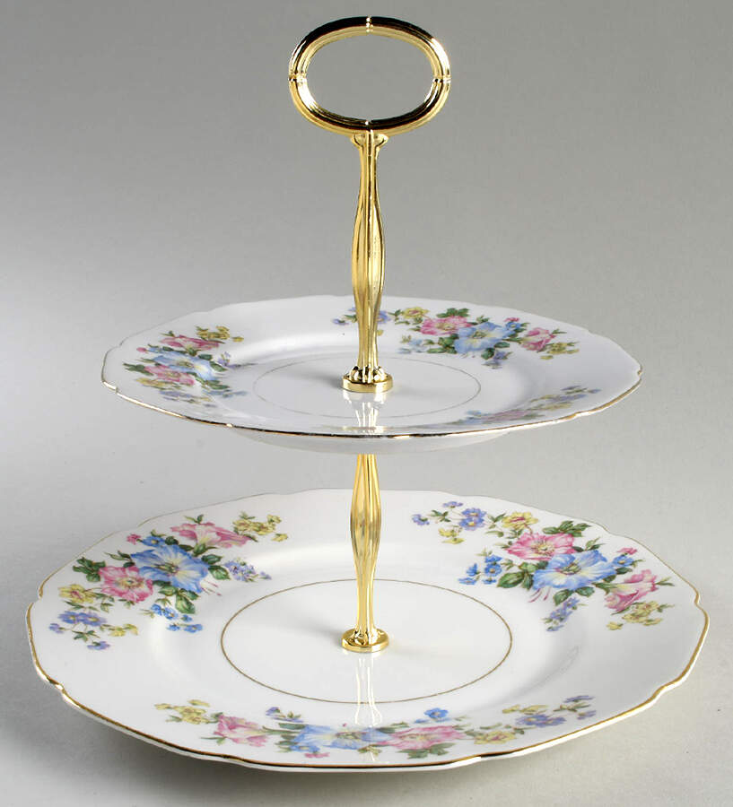 Blossom 6 5/8"-10"  2 Tiered Serving Tray (Dp, Sp) HC by Heinrich - H&C-1