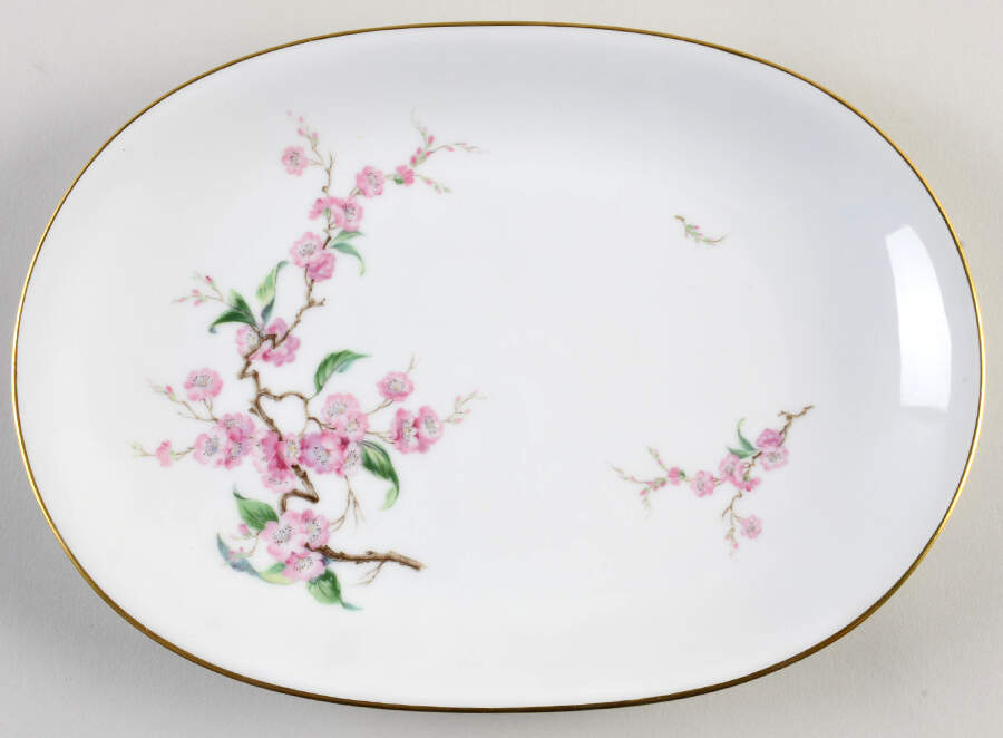 Blossomtime White 11" Oval Serving Platter by Heinrich - H&C-1