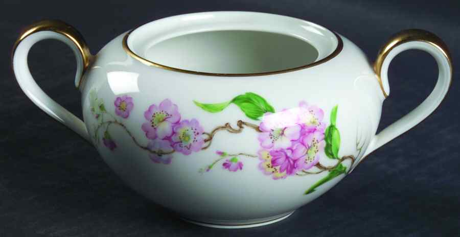 Blossomtime White Sugar Bowl No Lid by Heinrich - H&C-1
