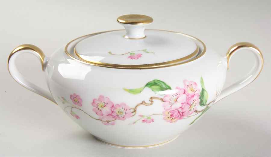 Blossomtime White Sugar Bowl & Lid by Heinrich - H&C-1